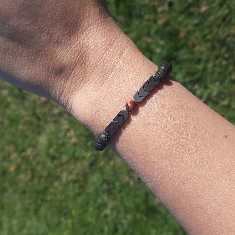 Red tiger eye arrow 6mm Bracelet - Picture 4 of 5